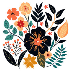 Seamless vintage floral pattern with blossoms, leaves, and butterflies, ideal for nature-inspired textile and wallpaper design