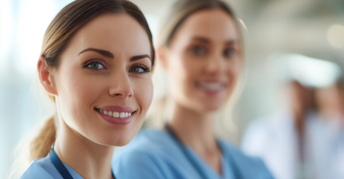Healthcare professionals smile brightly, radiating a sense of trust and confidence. They are committed to providing exceptional care.