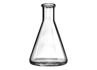 Empty erlenmeyer flask standing