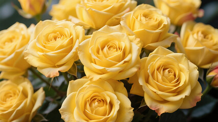 활짝 핀 선명한 노란 장미의 고해상도 초현실적 클로즈업(High resolution surreal close-up of a bright yellow rose in full bloom)