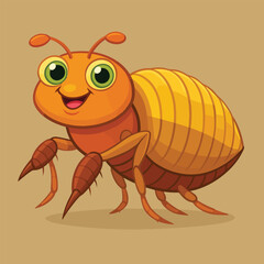 Cute cartoon 3d flea Vector illustration 