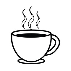  coffee cup with smoke flu on white background