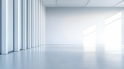 Fototapeta premium Empty Modern Office Interior With White Columns