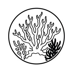 Naklejka premium coral reef underwater marine life art on white background 