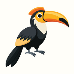 Fototapeta premium Bird Hornbill Cartoon Vector Illustration