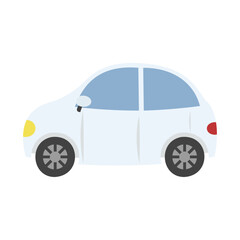 白い自動車。フラットなベクターイラスト。
White car. Flat vector illustration.