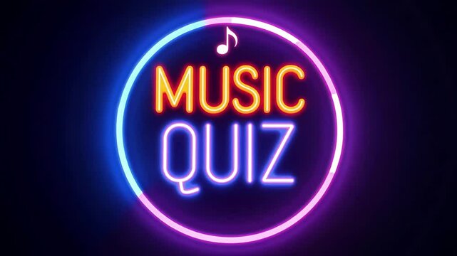 Engaging Music Quiz Neon Sign perfect for interactive games, entertainment, and vibrant party themes, ideal for showcasing musical talent and fun competitions.