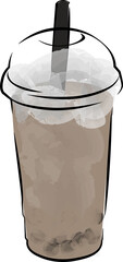 Brown / Chocolate / Coffee / Caramel Fruit Shake or Milktea Drink Icon Logo