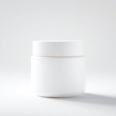 Elevated Plain White Face Cream Jar Mockup with Dramatic Lighting