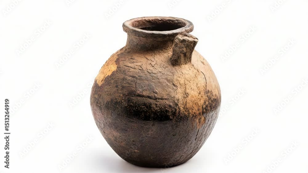 Poster a simple still life image of a brown vase placed on a white background
