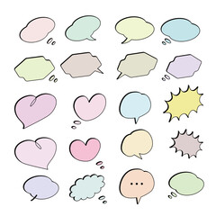シンプルで使いやすいカラフルなふきだしセット。立体感ある可愛いフレーム素材