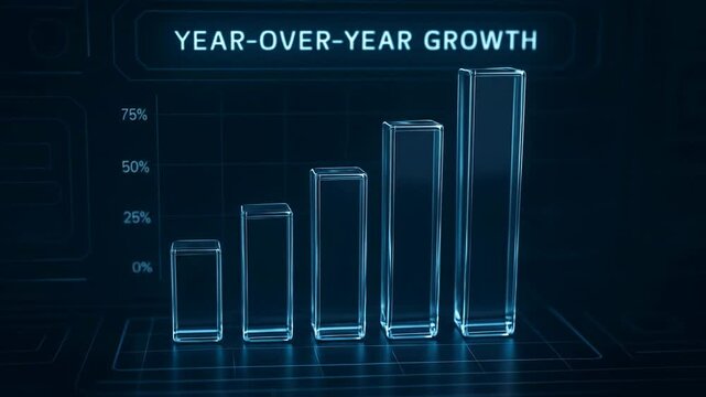 Year-Over-Year Growth: Futuristic Bar Chart