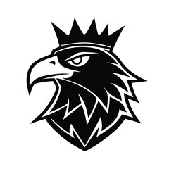 eagle head with crown vector logo