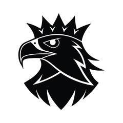 eagle head with crown vector logo