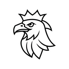 eagle head with crown vector logo
