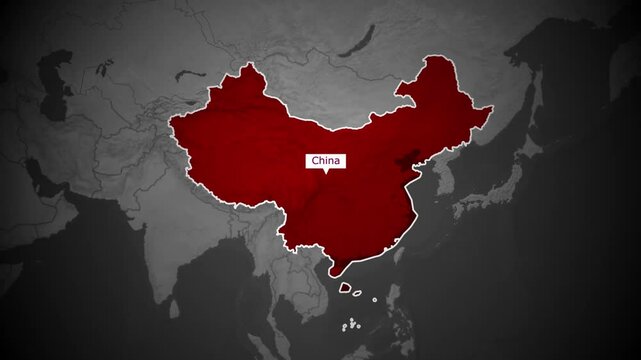 HD Animated China Map of Japan &ndash; Zoom In with Country Border