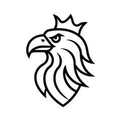 eagle head with crown vector logo