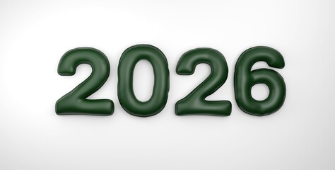 3D text number 2026 for New Year celebrations