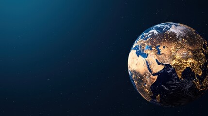 Fototapeta premium economy consumption global concept. A stunning view of Earth amidst a starry backdrop in a cosmic setting.