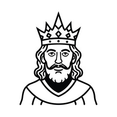king man with crown vector illustration