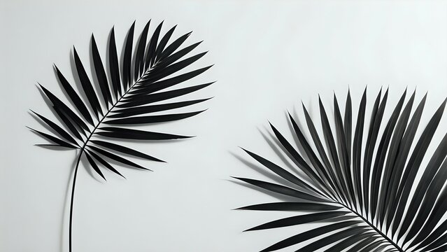 black palm leaves