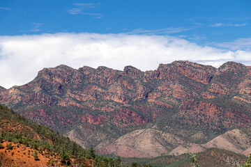 Scenic Hiking Trail Landscapes Through Wilpena Pound in Flinders Ranges National Park, South Australia