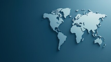 Obraz premium economy consumption global concept. Stylized world map on textured blue background, highlighting global geography.