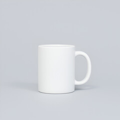 Obraz premium Classic White Coffee Mug isolated on grey background. 
