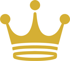 Gold Crown Icon with Simple Royal and Flat Design