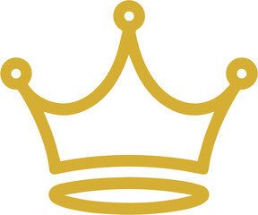 Gold Crown Icon with Simple Royal and Flat Design