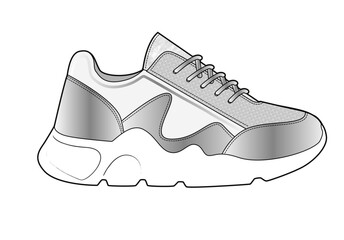 Sneaker illustration, sneaker drawing, adobe illustrator file, vector illustration, vector drawing of sneaker, footwear, fashion design, footwear illustration, fashion illustration, footwear design