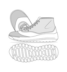 Sneaker illustration, sneaker drawing, adobe illustrator file, vector illustration, vector drawing of sneaker, footwear, fashion design, footwear illustration, fashion illustration, footwear design