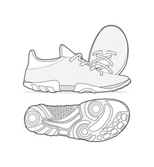 Sneaker illustration, sneaker drawing, adobe illustrator file, vector illustration, vector drawing of sneaker, footwear, fashion design, footwear illustration, fashion illustration, footwear design