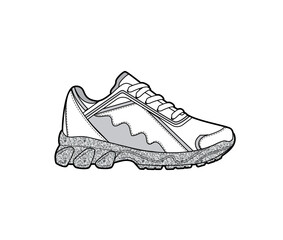 Sneaker illustration, sneaker drawing, adobe illustrator file, vector illustration, vector drawing of sneaker, footwear, fashion design, footwear illustration, fashion illustration, footwear design