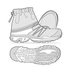 Fashion Sneaker Illustration, Footwear Design, Fashion Design, Adobe Illustration Vector, Graphic Illustration, Fashion Footwear cad