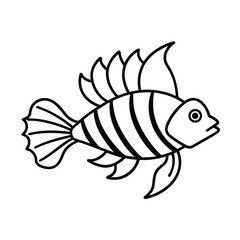 minimalist scorpion fish-silhouette vector