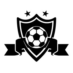 Obraz premium Football Club Logo: Shield with Ball and Stars