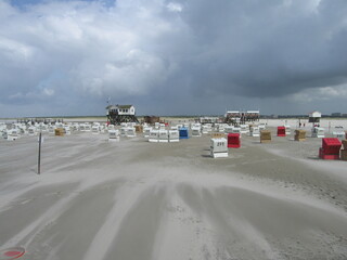 Strand von Sankt Peter-Ording bei Sturm