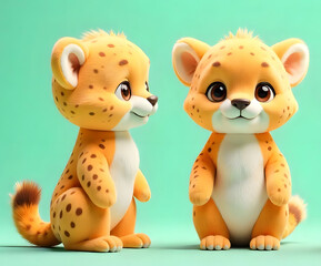 Fluffy Cheetah Render in Multiple Angles