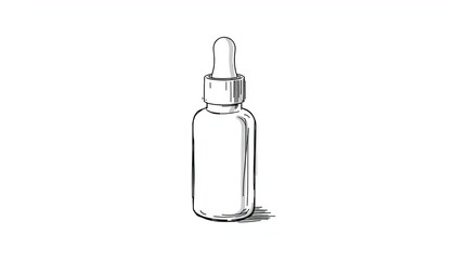 Fototapeta premium Hand-drawn sketch of a glass dropper bottle