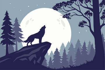 Obraz premium Silhouetted Wildlife Landscape