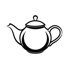 tea pot silhouette on white background