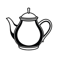 tea pot silhouette on white background