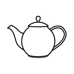 tea pot silhouette on white background