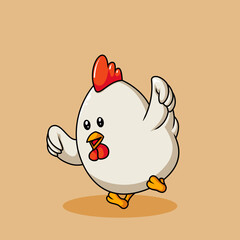 Cartoon Chicken Dancing Happily