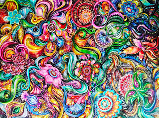 abstract seamless pattern with flowers