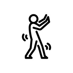 fear gesture outline icon. figure scared line art illustration.