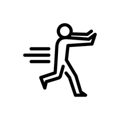 running gesture outline icon. figure fear line art illustration.