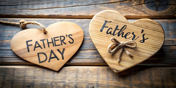 fathers day card on rustic wood with ink signature
