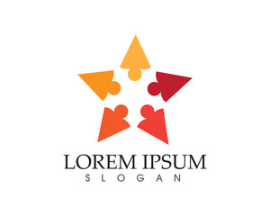 Obraz premium Community people care logo and symbols template